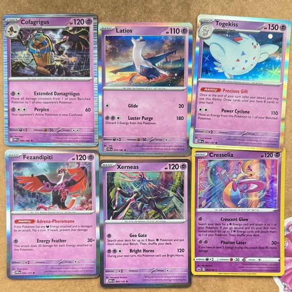Pokemon Other - 10 Rare Psychic Pokemon Trading Cards - All Holo or Reverse Holo